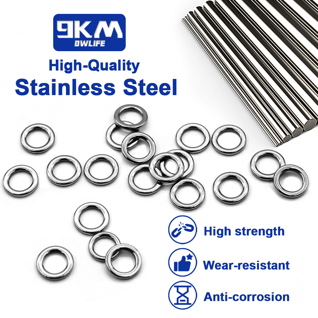 9KM Solid Ring Fishing 50pcs S - Fishing Equipment Basics review and price
